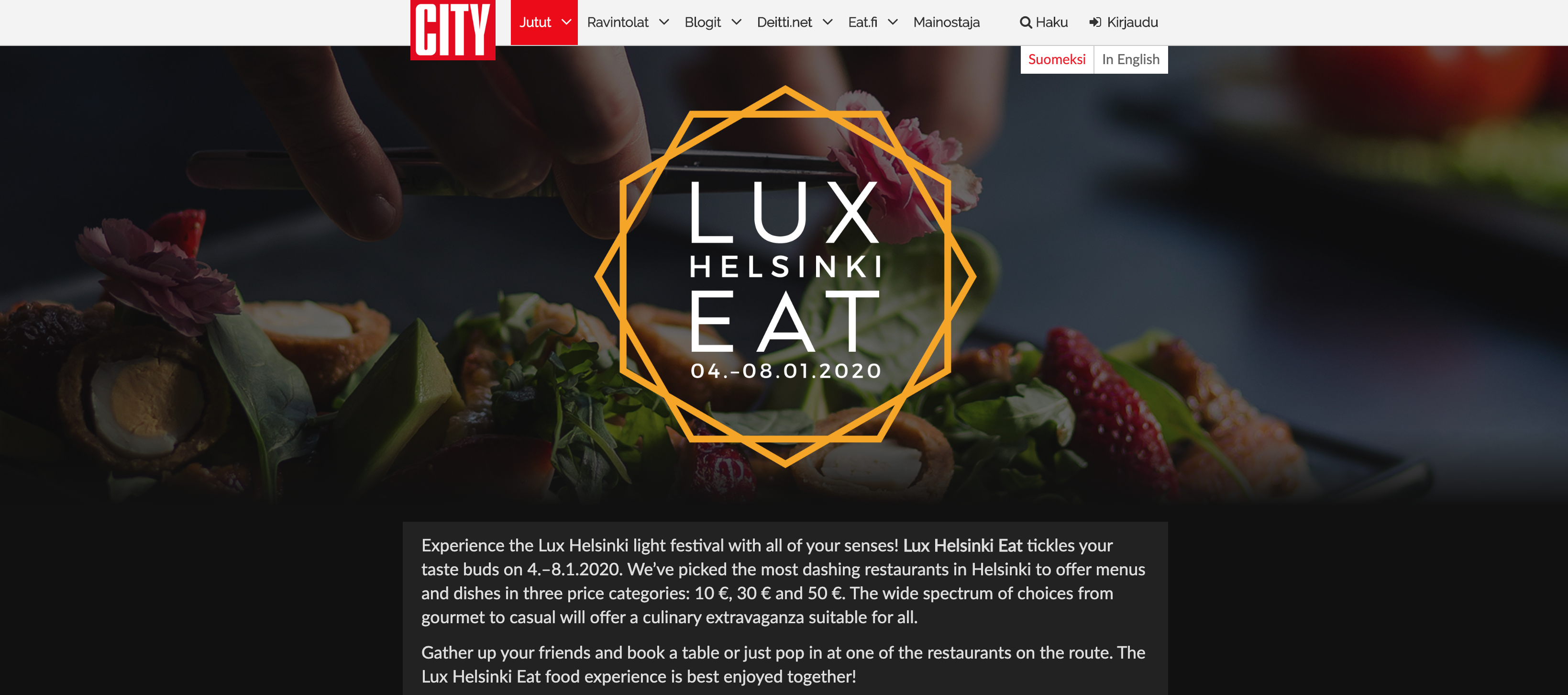 Over 500 000 gather for the Lux Light Festival and Lux Helsinki Eat Restaurant  Festival | City Family